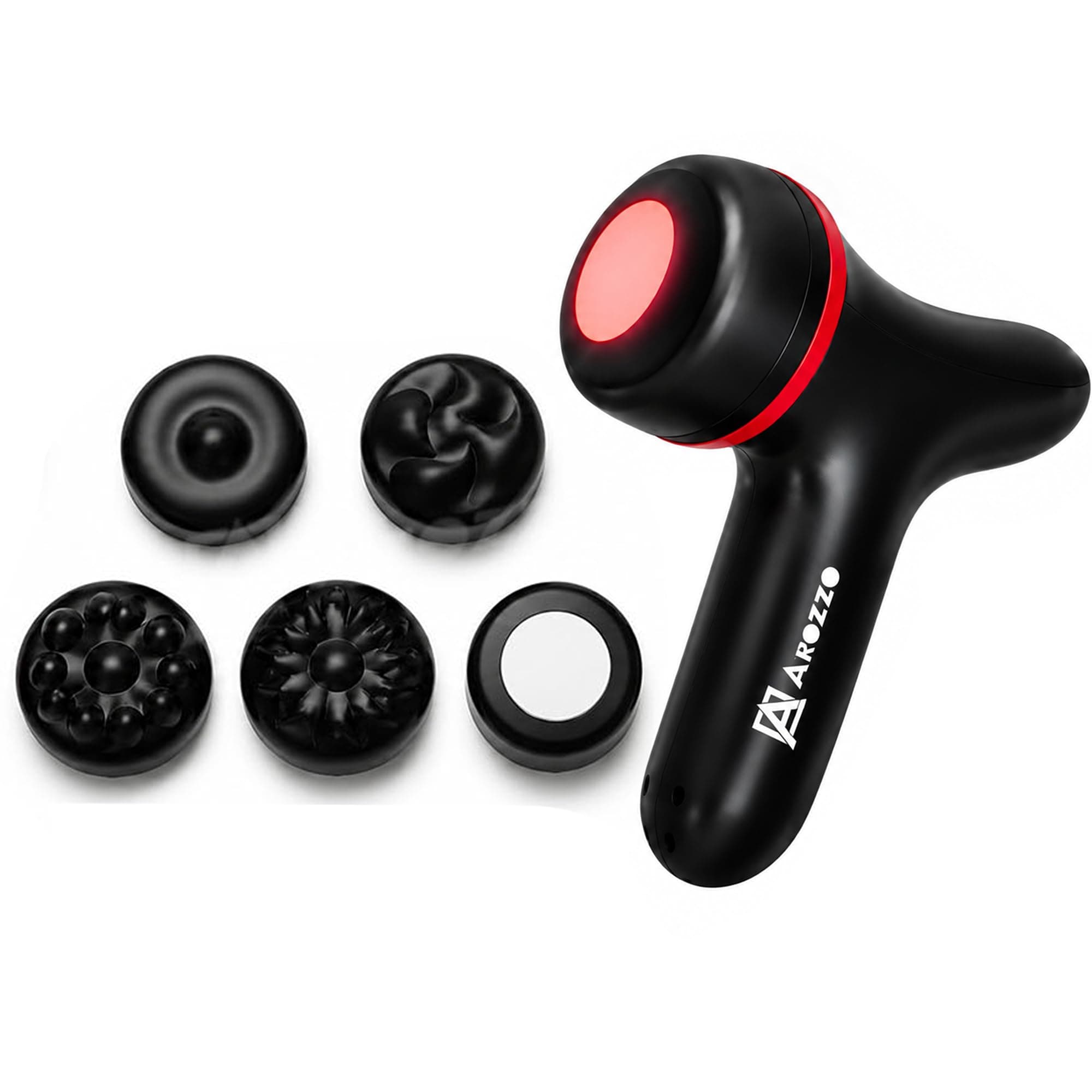 AROZZO Electric Percussion Massager for Body – Portable Deep Tissue Massager with 5 Speeds & 5 Attachment Heads for Back, Neck, Shoulder, Legs & Feet, Muscle Relaxation & Stress Relief