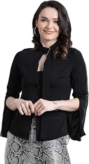 Kazo Women's Embellished Sleeves with A Tie-Up On Neck Cape