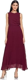 FabAlley Women's Georgette Fit and Flare Maxi Casual Dress