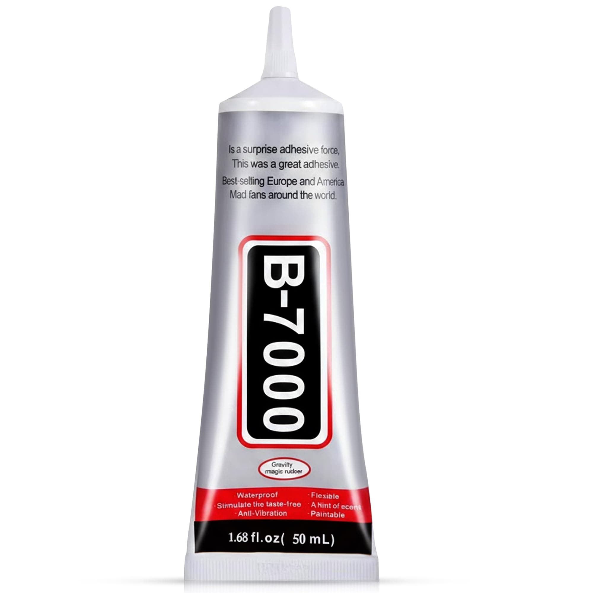 GLUN® Clear B-7000 Glue 50ml Pack for Rhinestone Crafts, Jewellery & Bead Adhesive Semi Fluid High Viscosity Glues for Clothes, Shoes, Fabric, Cell Phones Screen Repair or Nail Art