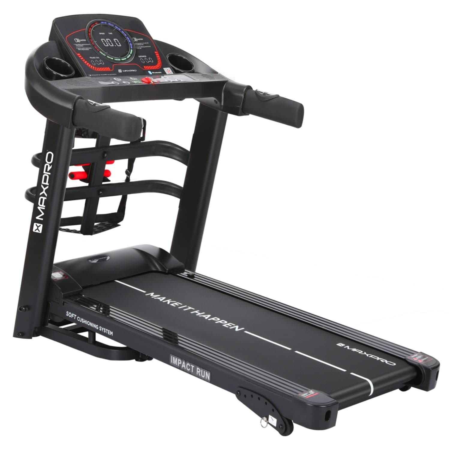 MAXPRO Impact Run 5HP Peak DC Motor Multifunction Foldable Treadmill for Home Gym with Massager, 6 Level Incline,Max.Speed 14km/hr,Fit Show App,Running Machine for Home use with LED Display(PTM600M)