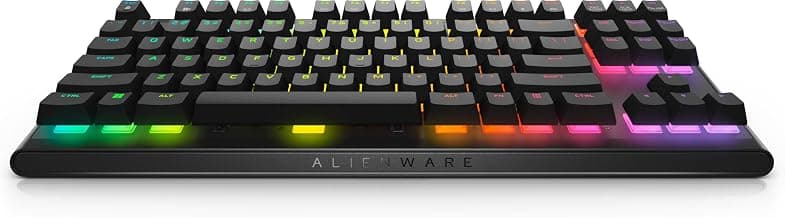 Alienware AW420K Tenkeyless Gaming Keyboard, Programmable Hot Keys, USB, AlienFX RGB / 16.8 Million Colors, Cherry MX Red Switch Type, QWERTY US English Layout, 2 Years Limited Warranty