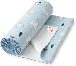 Tidy Sleep Printed Baby Dry Sheet Waterproof Mattress Protector for Newborns | Soft Quick-Dry Bed Protector Mat | Reusable Leakproof Pee Pad, Crib & Travel Dry Sheet | Little Bear Goodnight (Medium)