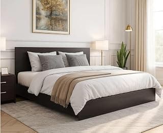 Engineered Wood,Modern Platform Bed Frame, King Size, Dark Brown, 202 cm x 187 cm