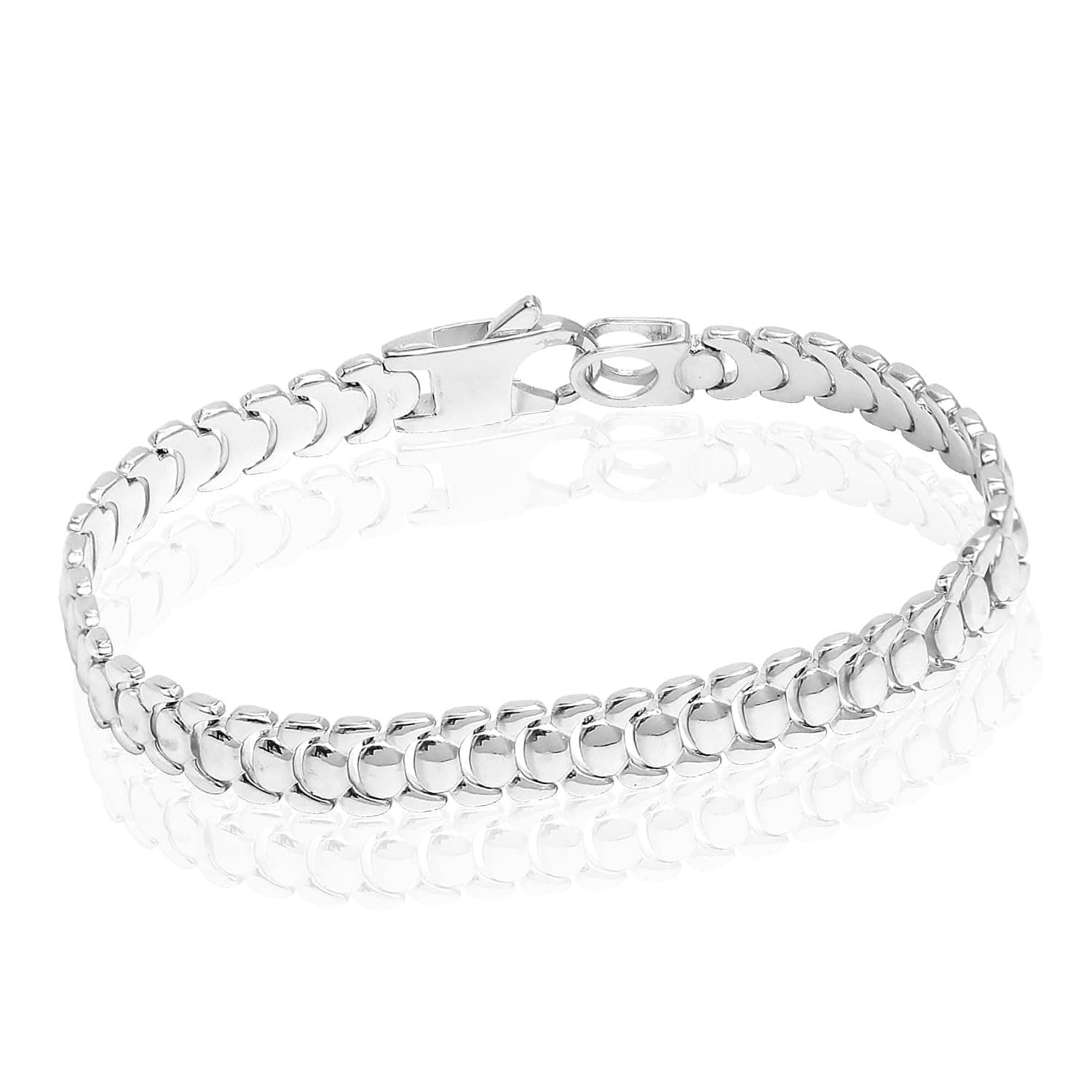 LeCalla 925 Sterling Silver Fancy Link Chain Bracelet for Men and Boys | BIS Hallmarked 8.5 Inch Silver Bracelet | Stylish Silver Bracelets for Gift for Husband, Brother, Boyfriend, Gift for Fathers Day