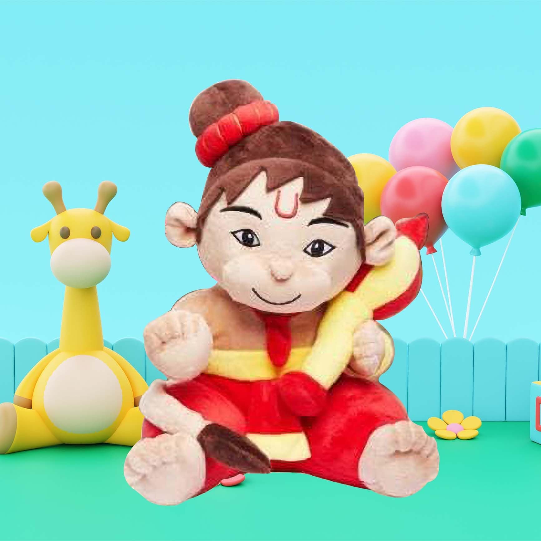 Tickles Baby God Hanuman Soft Stuffed PlushToy | Best Gift for Infants, Toddlers & Babies (Size: 20 cm; Color: Red)