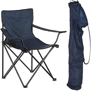 Folding Chair - Oxford Fabric and Metal Pipe Made Portable Foldable Camping Chair with Cover for Fishing Beach Picnic Outdoor Chairs (Color May Vary) (Blue)