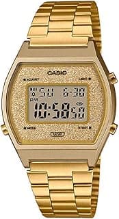 Casio Unisex Vintage B640WGG-9DF Gold Digital Dial Gold Stainless Steel Band D188