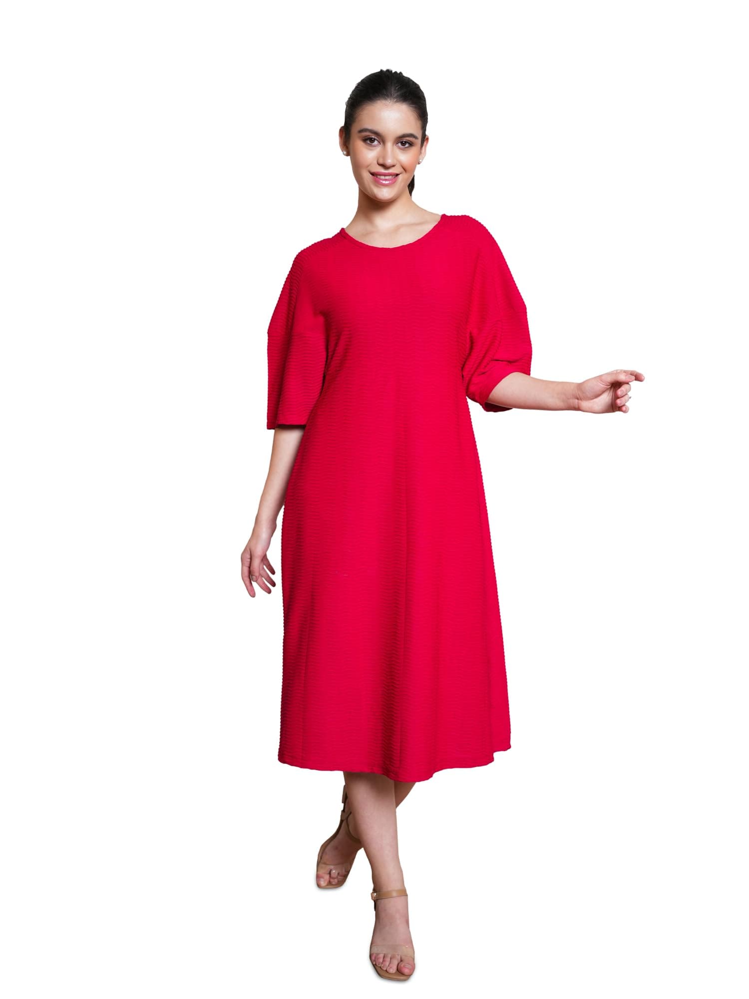 PURVAJA Women’s A-line Midi Length Dress (Yuvi-041-045)