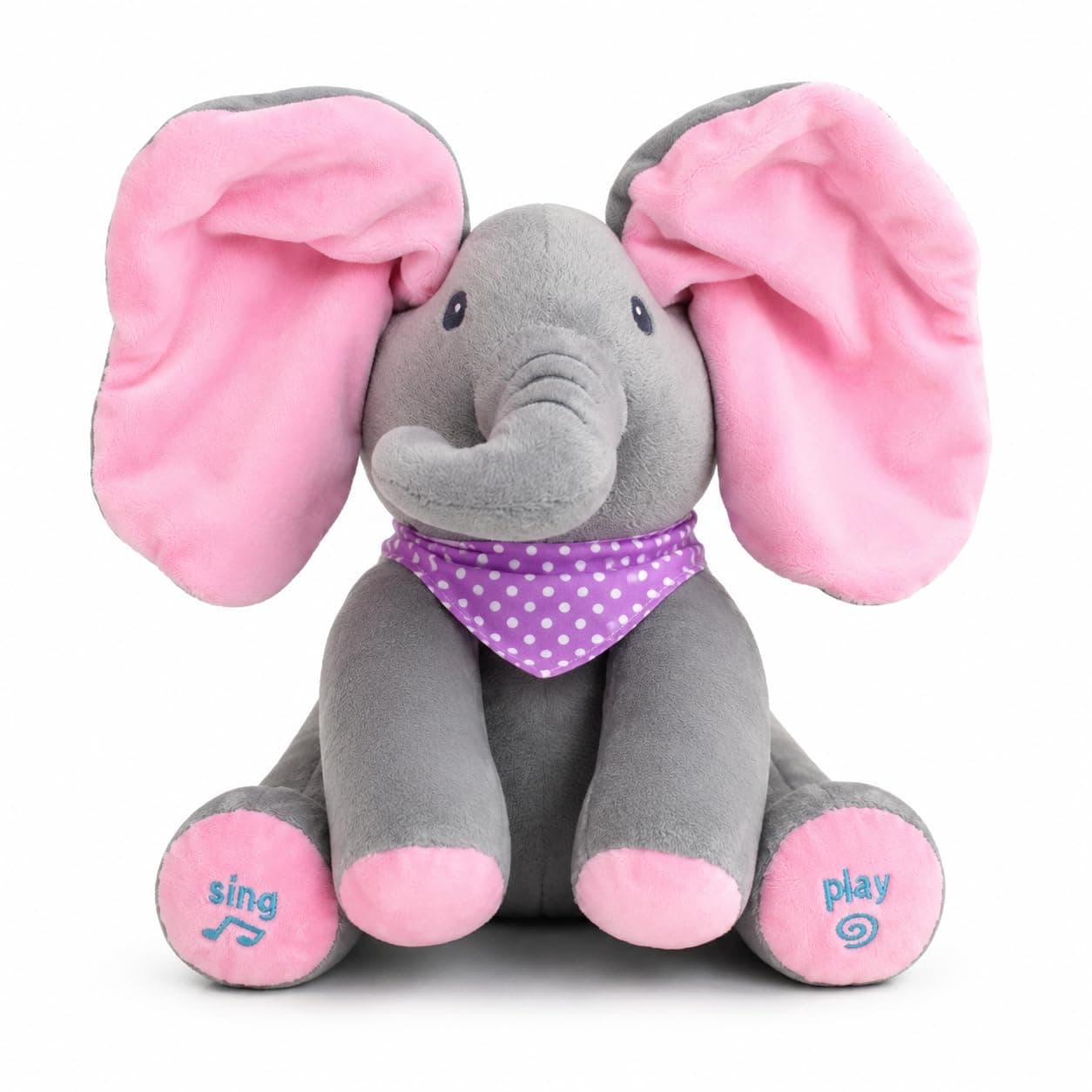 Peekaboo Elephant Toy for Baby Boys & Girls | Interactive Musical Singing Talking Plush Elephant Toy with Moving Flapping Ears | Soft Stuffed Baby Elephant Toy for Newborn | Birthday Gift