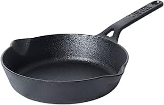 Meyer Pre-Seasoned Cast Iron Frypan | Cast Iron Skillet | Iron Pan | Induction Frying Pan | Iron Fry Pan | Omlette Pan | Cast Iron Utensils for Cooking, 20cm/1.61L, Black
