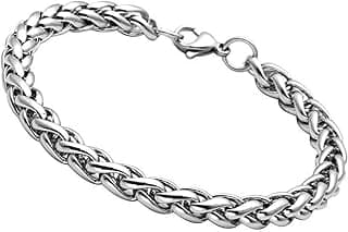Fashion Frill Stylish Silver Bracelet For Men Stainless Steel Silver Chain Bracelets For Men Boys Mens Wristwear Bracelets Jewellery