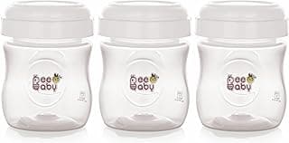 BeeBaby Pump N' Protect Breast Milk Storage Bottles. Pack of 3 Milk Collection Bottles fits Most Wide Neck Breast Pumps. 100% BPA Free. 150ML / 5oz. White