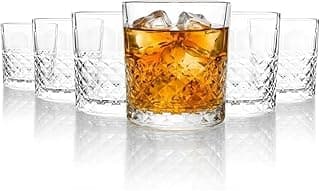 CELLO Unity Whiskey Rocks Glass Set of 6 Pcs, 215 ml Transparent | Leadfree Freezer & Dishwasher Safe, Toughened Glass Set for Bar, Liquor, Whiskey, Cocktail, Mocktail, Mojito & Cold Beverages