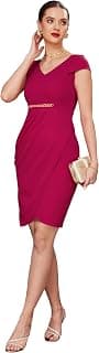 Miss Chase Women's V-Neck Cap Sleeve Dress