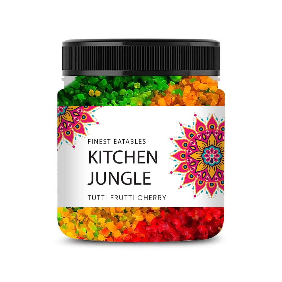 Kitchen Jungle Tutti Frutti 400GM | Sweet & Colorful Candied Fruits | Perfect for Baking, Desserts & Snacking | Vibrant Tooty Frooty for Cakes, Ice Cream, Cookies & More - Pack 1