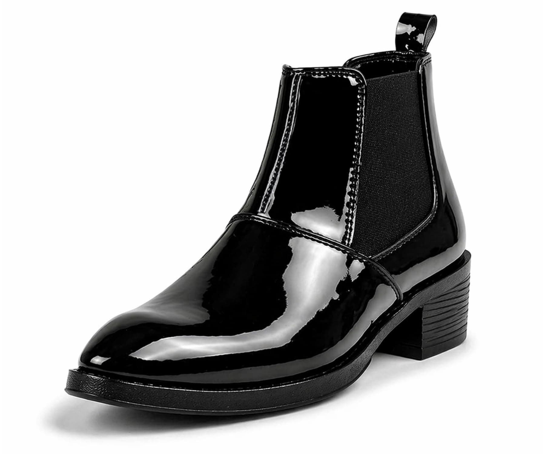 Kraasa Men’s Height Increasing Chelsea Boots | PU Leather Slip-On Ankle Boots | Comfortable Formal & Smart Casual Footwear