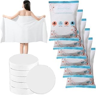 6 Packs Large Compressed Towel 56'' x 28'' Disposable Cotton Bath Towels Portable Thick Paper Towel Reusable Suitable for Hiking Camping Beach Swimming and Traveling (6)