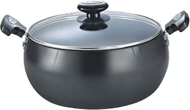 Prestige Hard Anodized Cookware Lifetime Induction Base Sauce Pan, 24Cm, Black, Aluminium Non-Stick, 5.7 Litre