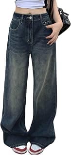 GRECIILOOKS Baggy Jeans for Women | High Waist Wide Leg Stylish for Girls Trendy Women’s Pant