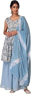 Indya Women's Cotton Kurta and Pants With Dupatta