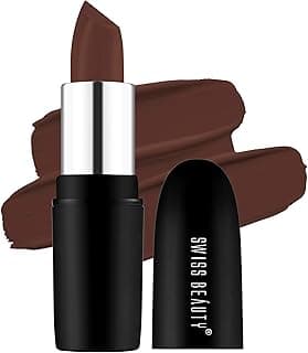 Swiss Beauty Pure Matte Creamy Lipstick | Non-drying, Highly pigmented Lipstick | Shade- Coffee, 3.8gm|