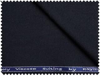 Raymond Fabrics Raymond Men's Poly Viscose Unstitched Trouser Fabric (1.2 Meters, All weather Fabric) (Blue)