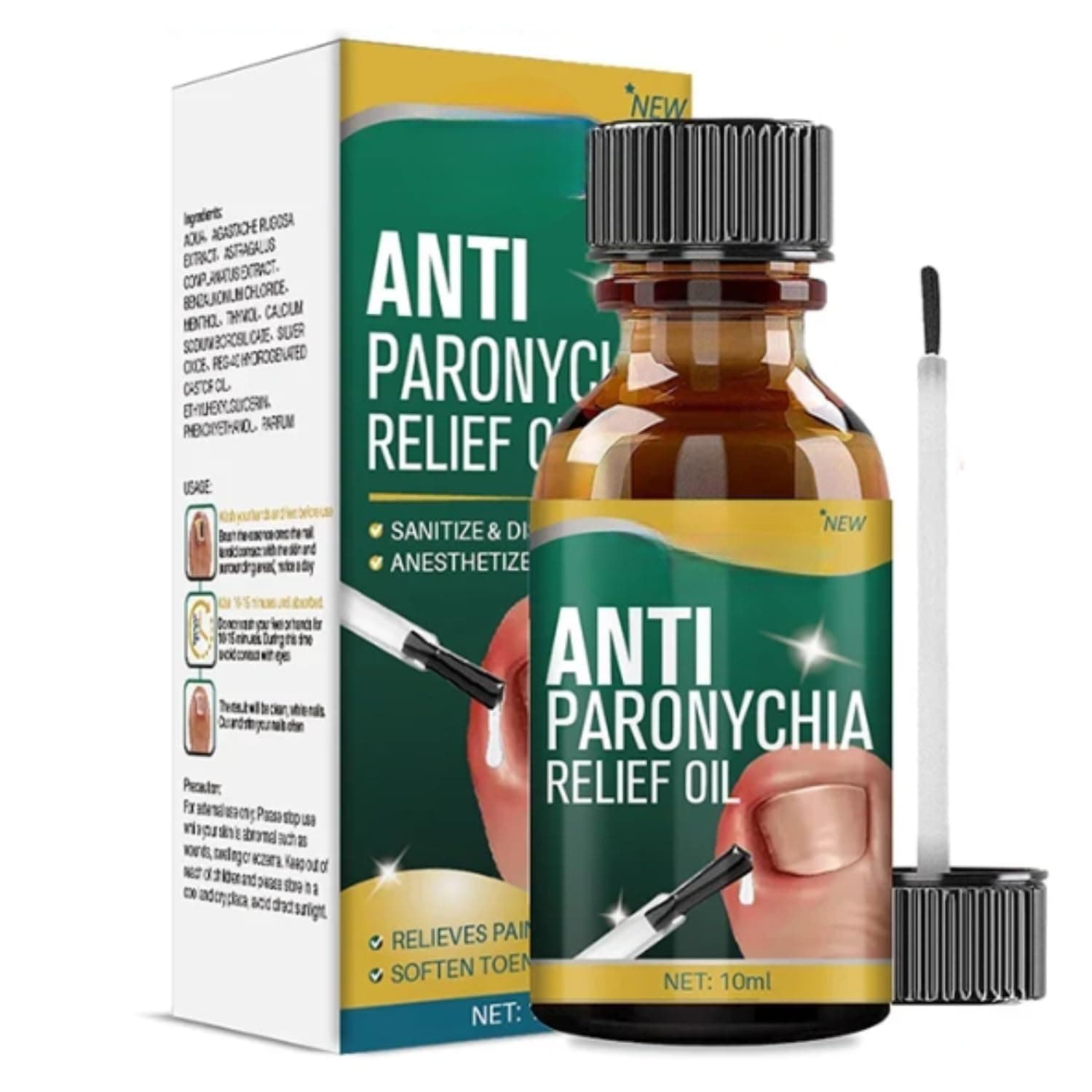 Anti Paronychia Relief Oil for Nails, 30ml - Natural Nail Treatment Oil for Pain Relief, Nail Fungus, Ingrown Toenail & Disinfection