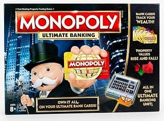 Monopoly Ultimate Banking Board Game – Electronic Banking Edition with Card Swiping Machine – Family Strategy Trading Game – Cashless Property Game for Kids & Adults – 2-4 Players
