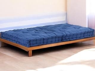 ATOOTFUSION Soft Thick Cotton Box Floor Mattress, 5-Inch Thick, 72x30x5 Inches, Medium Firm, Foldable, Rollable Movable Bed Box gadda 1 Sleeping Capacity (Navy Blue)