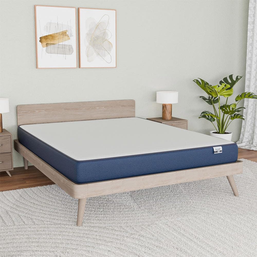 Nilkamal SLEEP Plus Memory Foam 6 Inch Queen Size Mattress | Reversible Design | Orthopedic Support | Soft Cover | Breathable Knitted Fabric | Bed Mattress | 10 Years Warranty, (75 x 60 x 6)