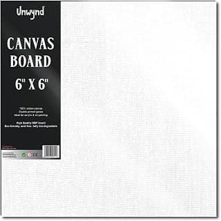Canvas Frame | 100% Cotton Canvas Mounted on Premium MDF Board | Durable & High-Quality for Painting, DIY & Art Projects (6 X 6)
