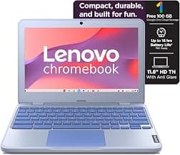 Lenovo Chromebook Intel Celeron N4500 (4GB RAM/64GB eMMC 5.1/11.6 Inch (29.46cm)/HD Display/2Wx2 Stereo Speakers/HD Camera/Chrome OS/Blue/1.21Kg), 82UY0014HA