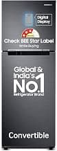Samsung 236 L, 3 Star, Convertible, Digital Inverter with Display Frost Free Double Door Refrigerator (RT28C3733B1/HL, Black Matte/Black DOI)