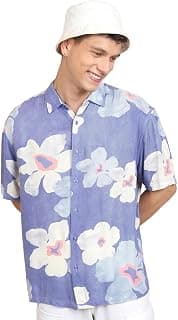 Highlander Men's Oversized Shirt | Printed | Half Sleeves | Casual Shirts for Men