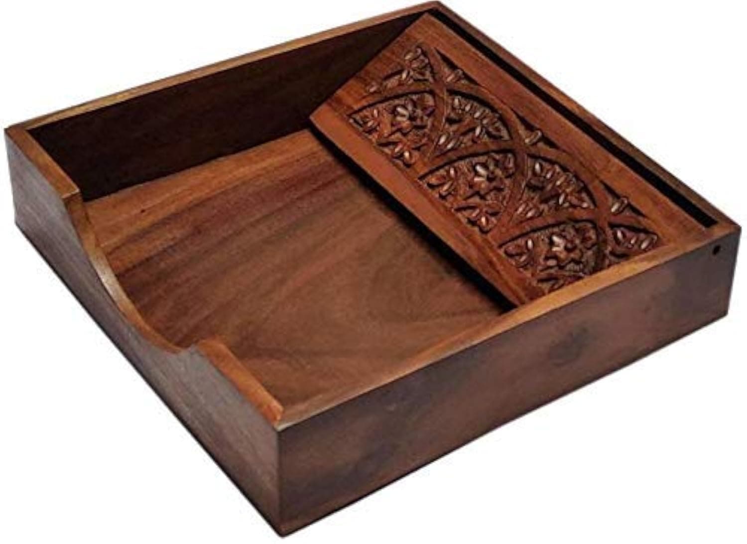 RGrandsons Rosewood Wooden Tissue Paper Rack/Napkin Holder Stand Square Rosewood 7.5 * 7.5 inch.. (Carving)