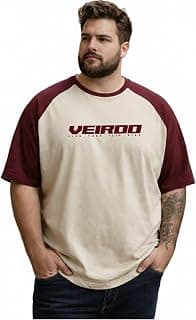 Veirdo Men’s 100% Pure Cotton Half Sleeve Plus Size Printed T-Shirt with Raglan Sleeve Stylish Comfortable & Durable Tees (Sizes: 2XL to 5XL)