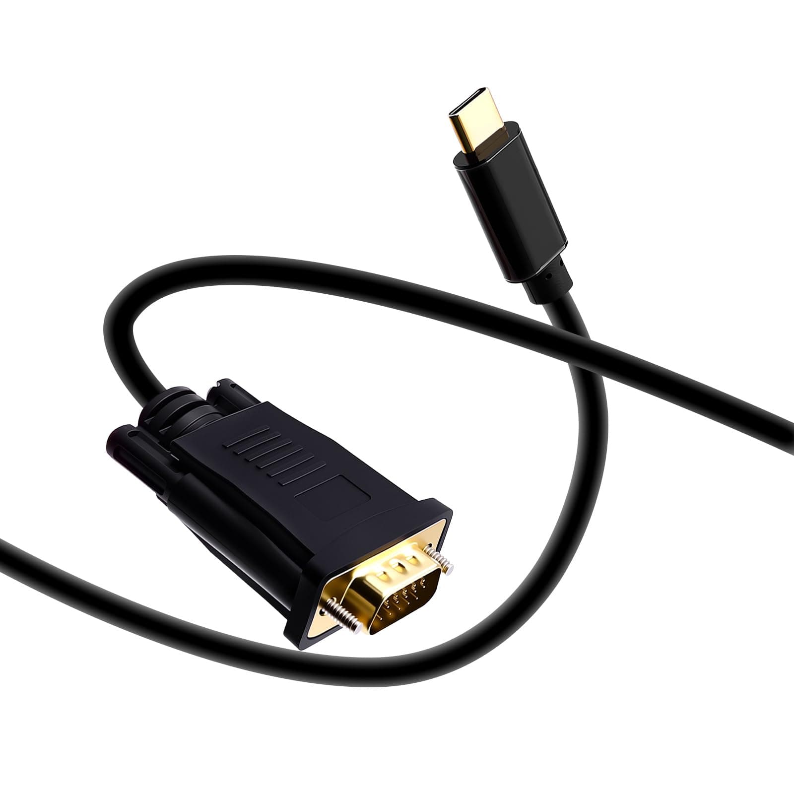 Duttek USB C to VGA Adapter Cable, USB Type-C to VGA, 6FT/1.8M, Gold-Plated Port, Supports 1080p, For Desktop, Projector, Monitor