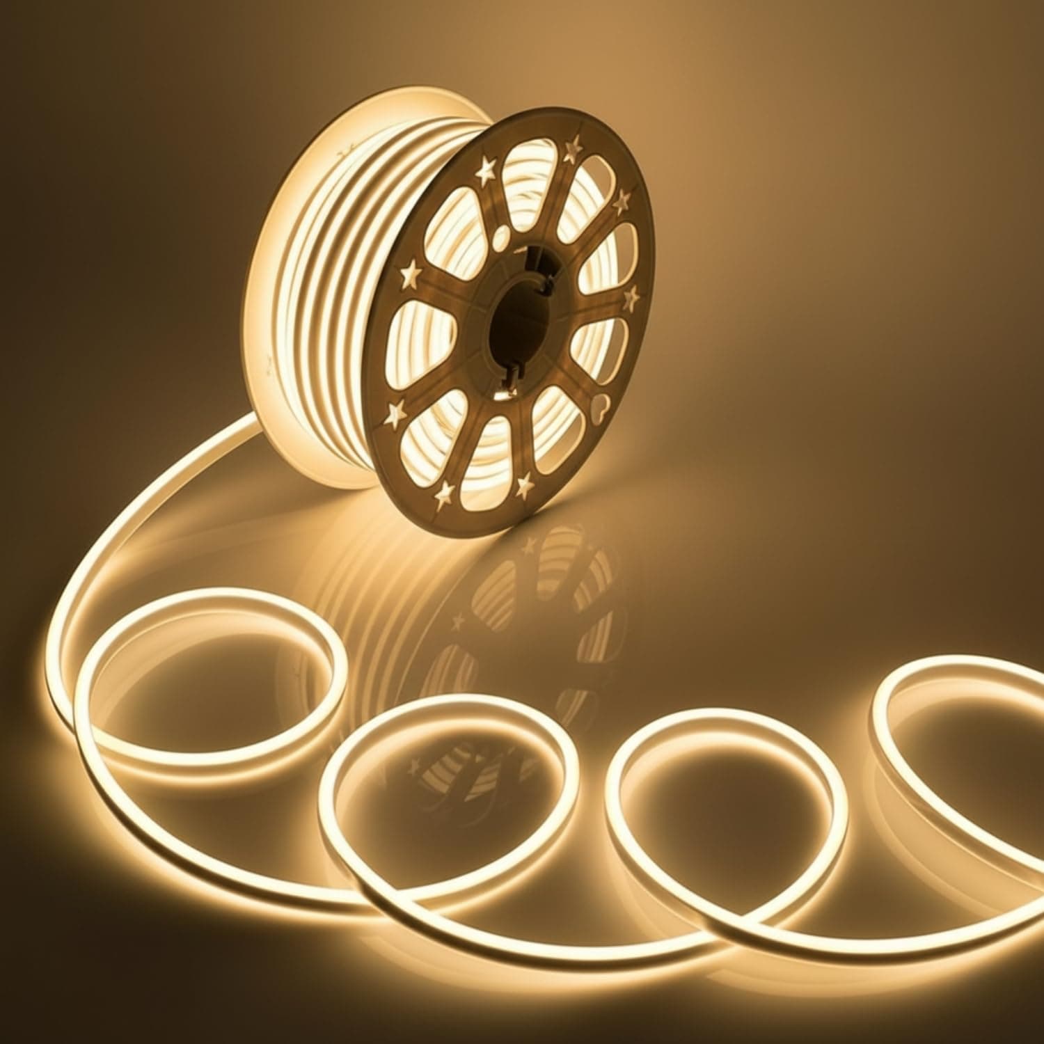 One94Store 16.4 Feet Neon LED Strip Light with 220V Plug | Cuttable Flexible IP65 Waterproof 2835 LED Rope Light with Switch for Home, Bedroom, Party, Gaming Room, Christmas & Diwali (Warm White)