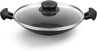 Pigeon Aluminium By Stovekraft Special Non-Stick Appachetty With Lid, 200Mm, Black