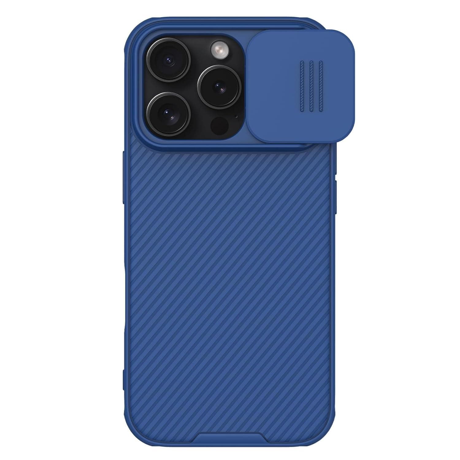 Nillkin® Classic Series Compatible for iPhone 16 Pro Case with Camera Cover, [Camera Lens Protector] [Scratch-Resistant] [360 Full Protection] Shockproof Slim Phone Case, Blue (Blue, 16pro)
