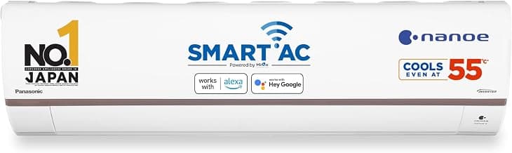 Panasonic 1.5 Ton 5 Star Wi-Fi Inverter Smart Split AC (Copper Condenser, 7 in 1 Convertible with True AI Mode, 4 Way Swing, nanoe X Air Purification Technology, CS/CU-HU18BKYFM, White)