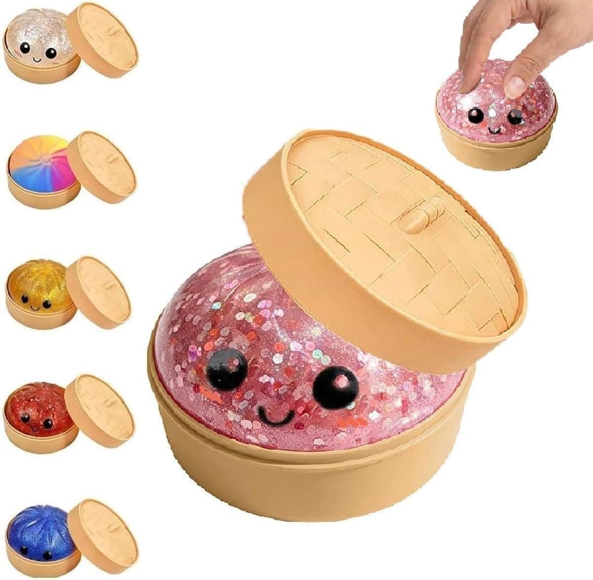 Dumpling Squishy Ball | Dumpling Squishy Mystery Box | Cute Big Squishy Dumpling Stress Ball | Fidget Sensory Toy for Adults Anxiety Relief | (PIS of 1 Multi- Colour )