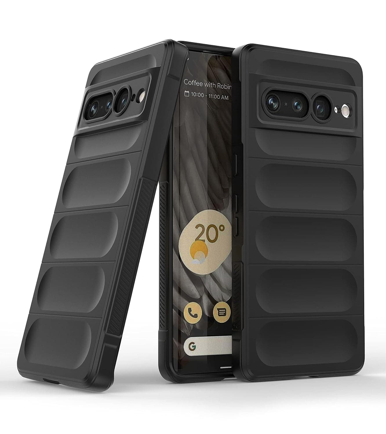 Amazon Brand- Solimo Mobile Cover for Google Pixel 7 Pro 5G | Full Camera Protection | Liquid Silicon Case | Flexible Bumper Case for Google Pixel 7 Pro 5G (Black)