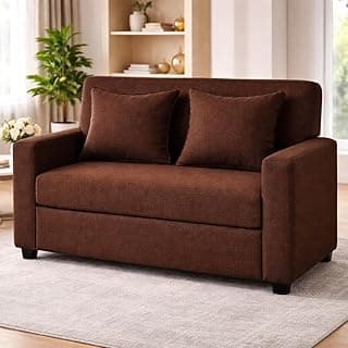 KENDALWOOD Furniture 2 Seater Fabric Sofa | Sofa for Living Room & Home | Furniture for Office & Hotels | Fabric Color - Brown