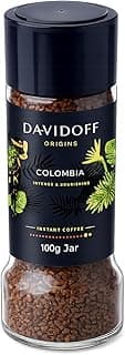 Davidoff Colombia Instant Coffee (100g) Glass Bottle Jar By COUGAR | Intense & Nourishing Flavor Profile | Premium 100% Arabica Colombian Coffee | Smooth Medium Roast Coffee for Home & Office - (IMPORTED)