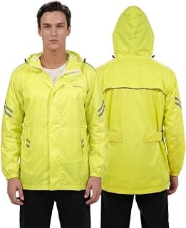 Lifelong Lifelong Unisex Adult H2Go Pro 3 Rain Standard Length Jacket I 10000mm Waterproof Nylon Shell | Motorcycle Riding Rain Jacket | Heat Sealed Seams | Drycore WR Zippers - Hi-Viz Green,XL