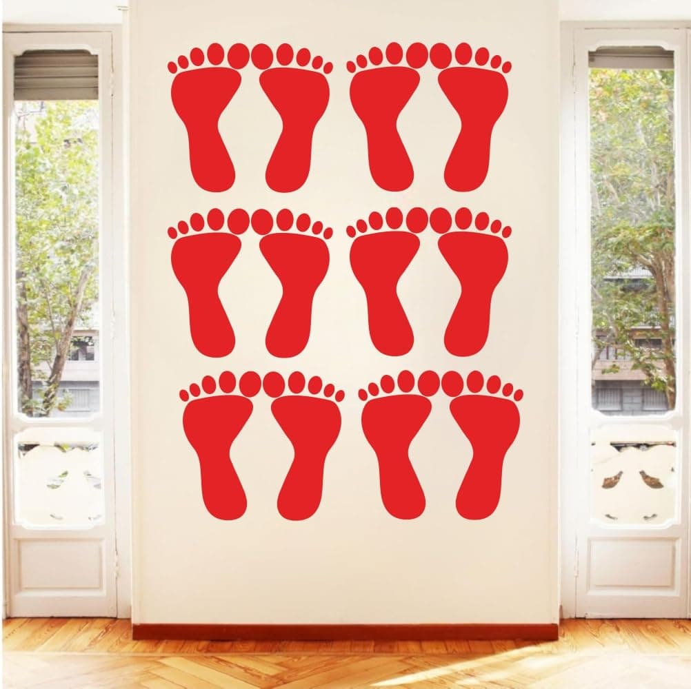 Techgifti™ Religious Laxmi Charan paduka Sticker, Floor Sticker for Diwali Navratri Occasion Pack of 6