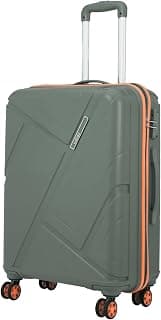 Safari Benson Medium 8 Wheels 66cm Check-in Trolley Bag Hard Case Polypropylene 360 Degree Wheeling System Luggage, TSA Approved Lock, Trolley Bags for Travel, Suitcase for Travel, Sage Green