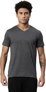 Levi's Men Premium Soft Cotton Loose 026 Solid T-Shirt - V Neck, Short Sleeves with Side Branding (Pack of 1)